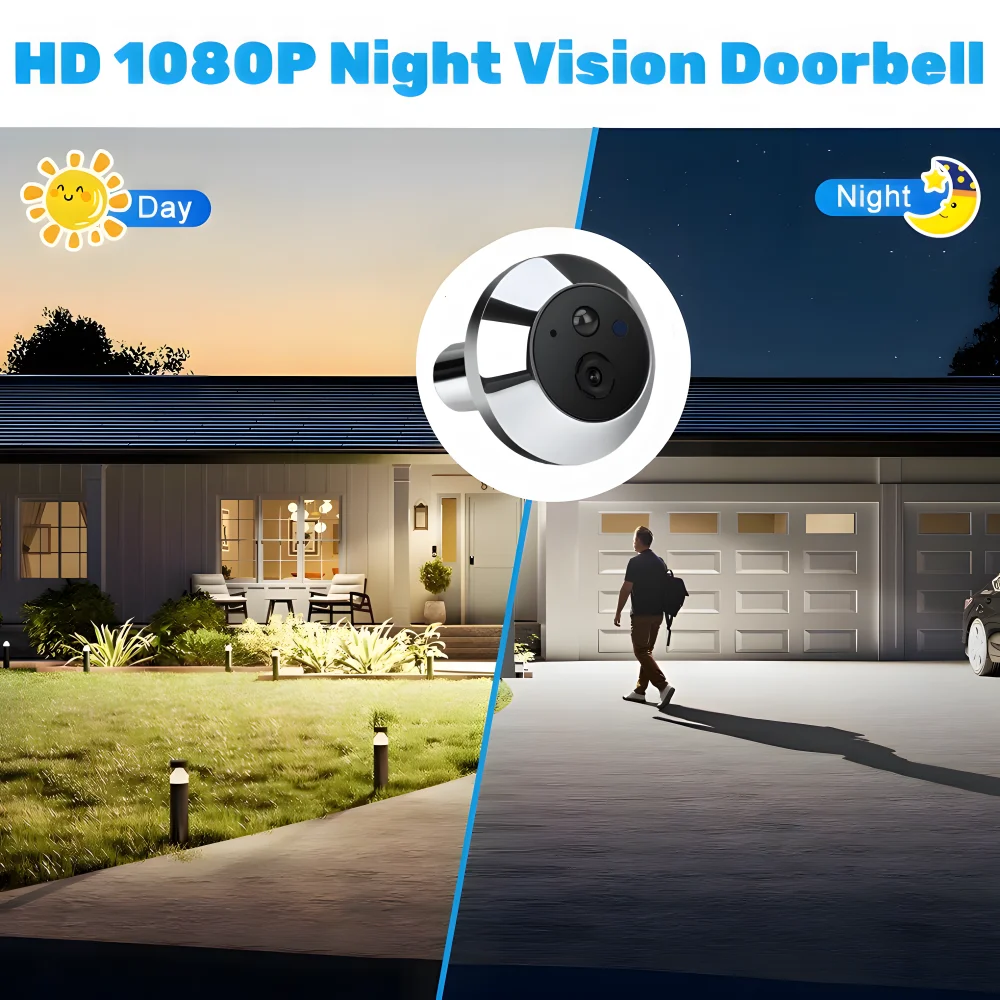 1080P Tuya Smart WIFI Digital Door Peepholes Viewer 4.3 Inch Digital Magic Eye Wireless Doorbell Camera Security Door Eye Camera