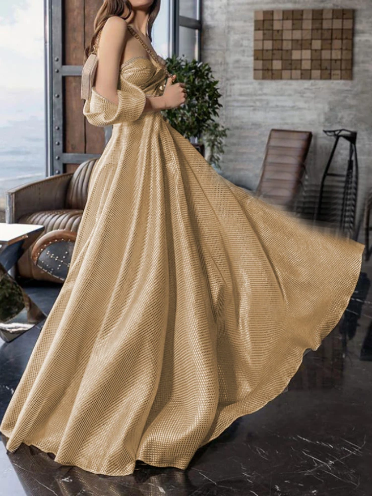 AOMEI Women Sexy Off Shoulder Maxi Strapless Pleated Dress Formal Party Elegant Evening Dress Customized Cocktail Party Dresses