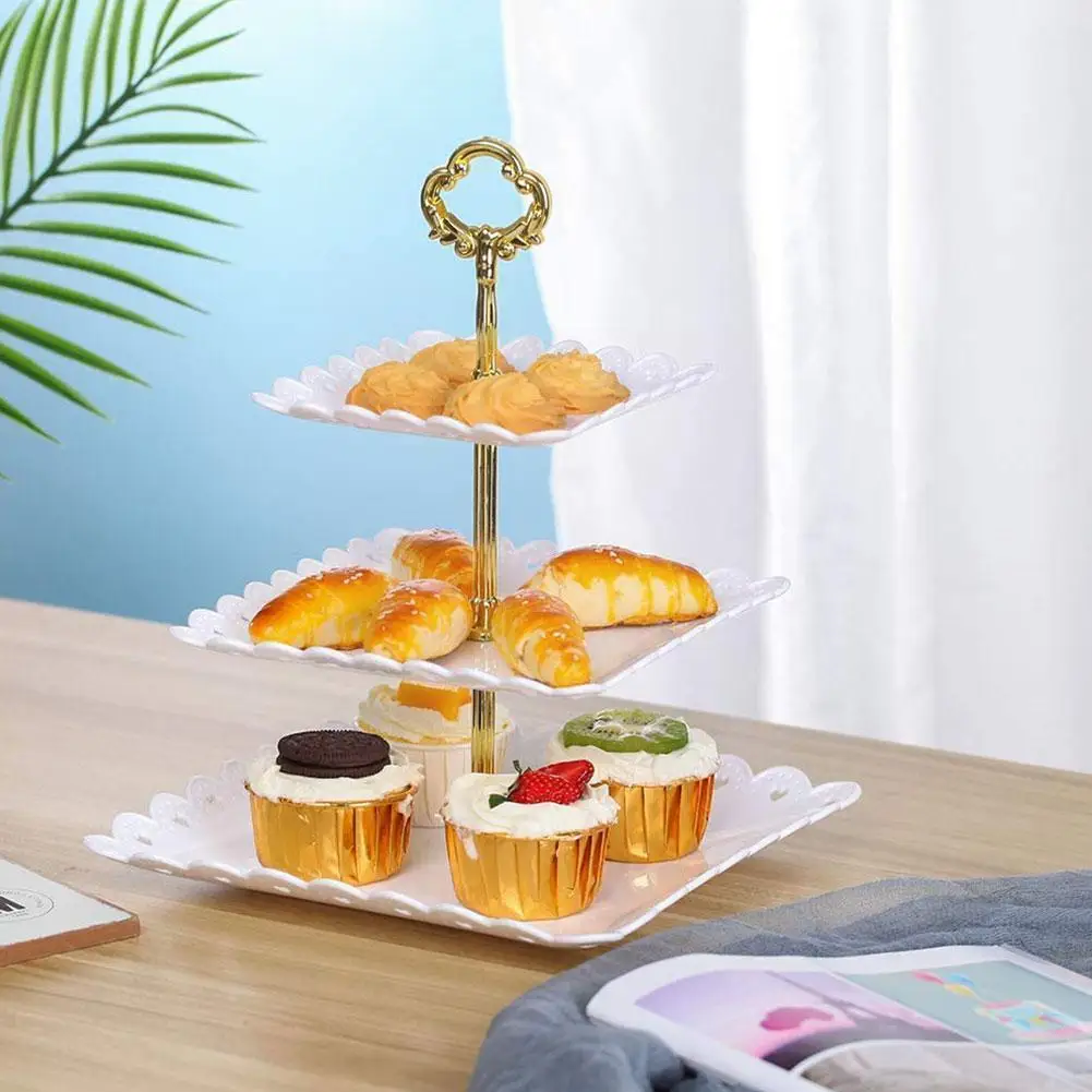 Cake Stand European Afternoon Tea Fruit Snack 1/3 Tier Party Tray Plate Decor Shelf Cupcake Dessert Tablewar  Wedding Dishes