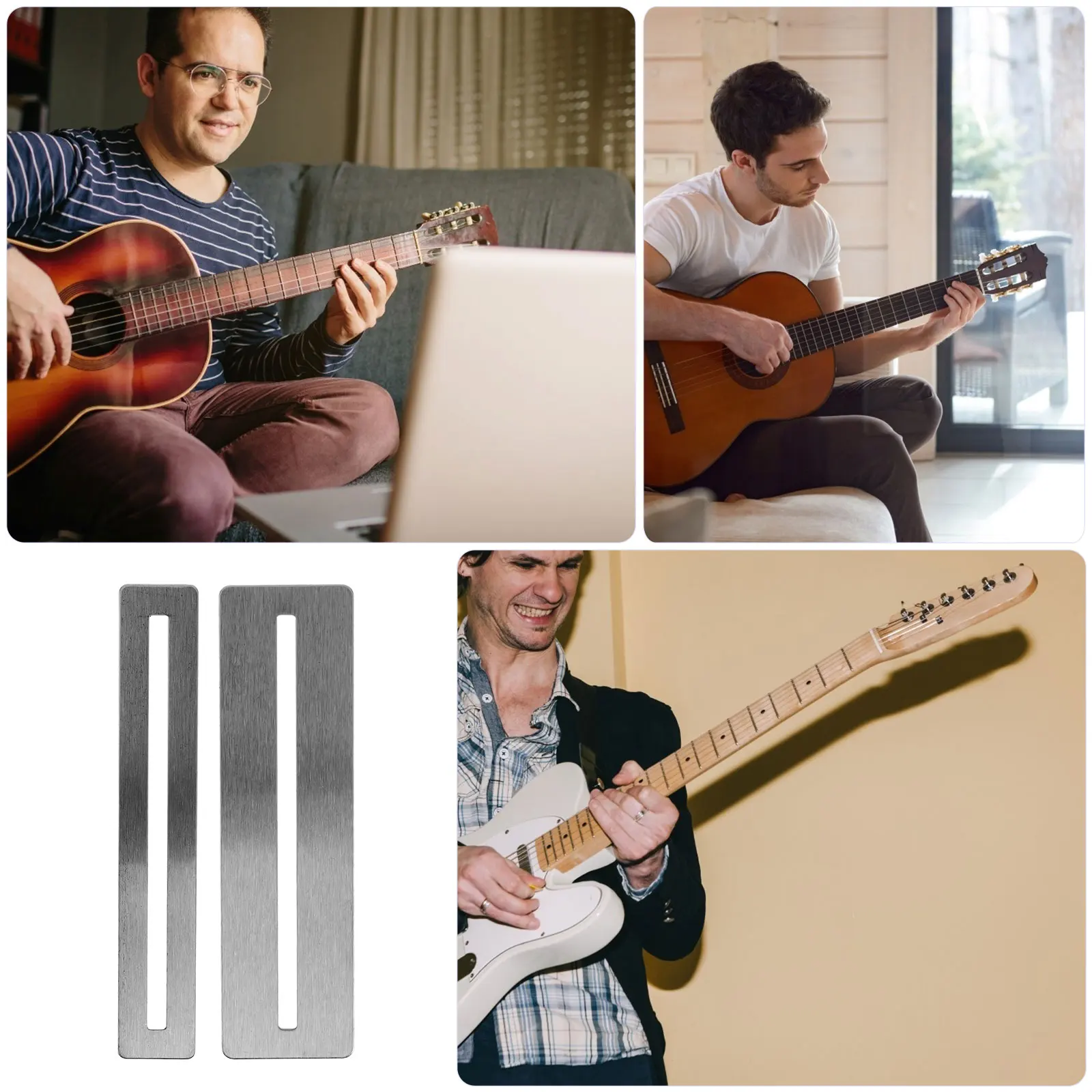 

4pcs Metal Guitar Fret Protectors Fingerboard Guards Luthier Tool For Fret Polishing Bass Maintenance Easy Install Durable