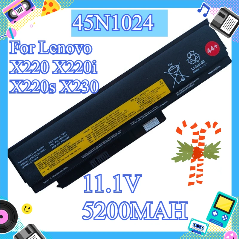 11.1V, 5200MAH, Replacement Laptop Battery For Lenovo Thinkpad X220 X220i X220s X230 X230i Part Number 45N1024