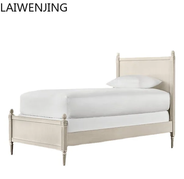 

HLZ rustic retro simple oak bed Nordic modern economy single bed