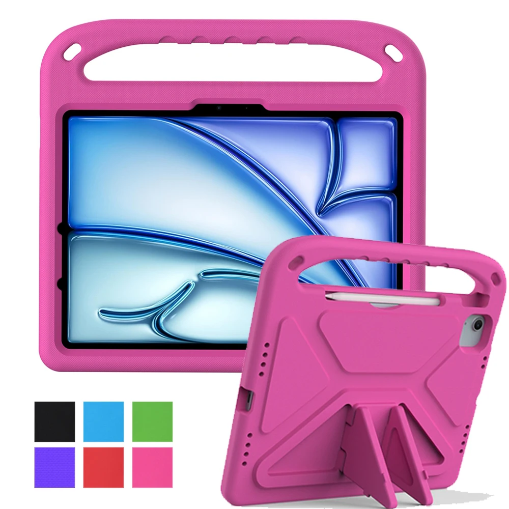 EVA Portable Shockproof Kids Safe Handle Stand Tablet Cover For Apple iPad Air 11 2024 M2 A2902 A2903 A2904 Case