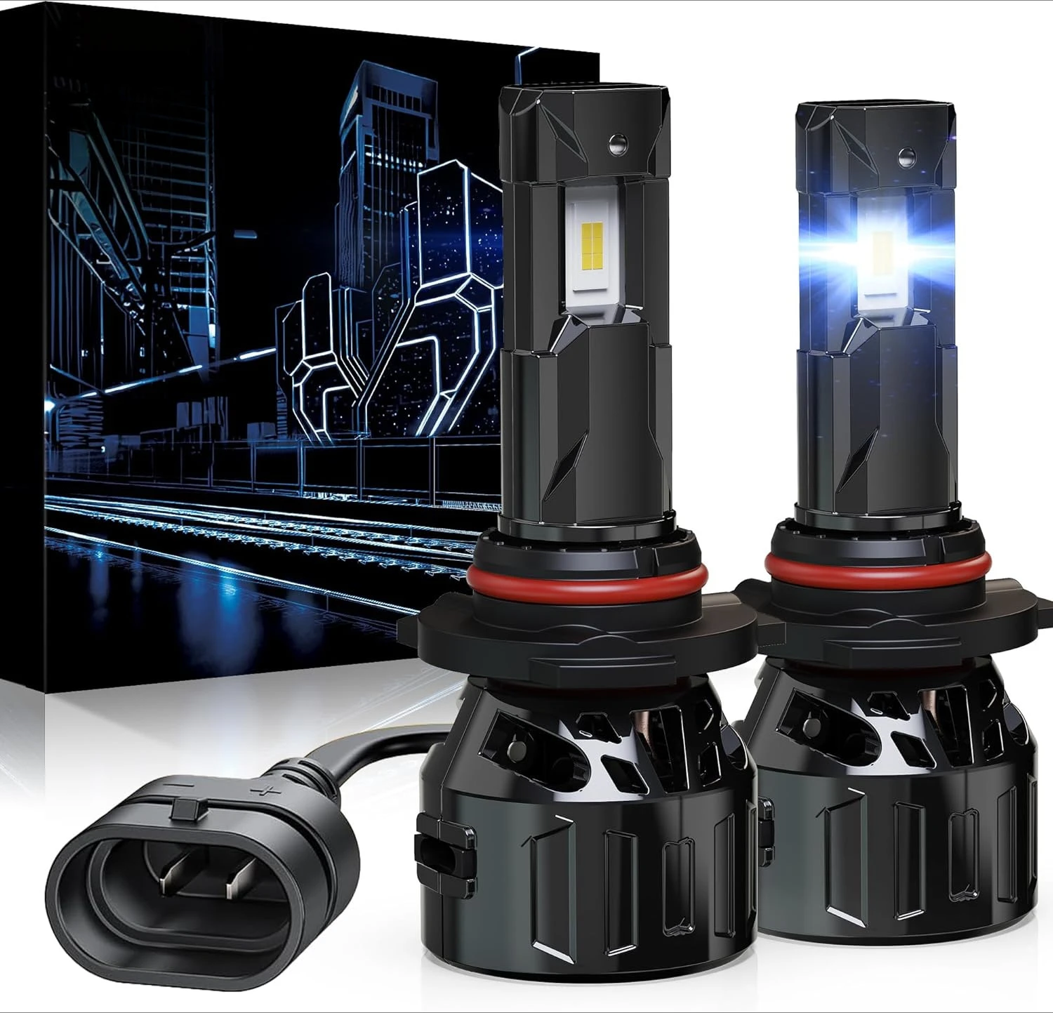 

Bulbs, 9005 Fog Lights, 600% Brighter 6500K White, Fan-Cooled, No Flicker, Plug & Play, Driving or Fog Light, 2 Pack