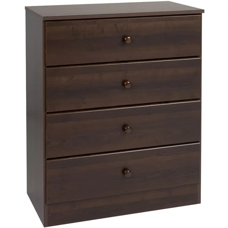 

Astrid Simplistic 4-Drawer Dresser for Bedroom, Functional Bedroom Dresser Chest of Drawers 16" D x 30" W x 36.25" H, Espresso