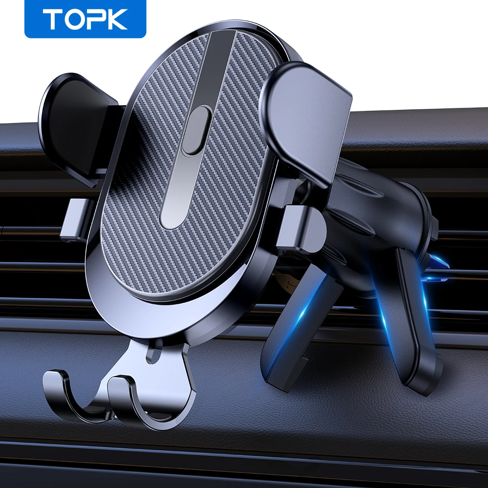 TOPK Autotelefonhalter für Lüftungsschlitze, 360-Grad-Drehung, Auslasshalterung, Metallhaken für iPhone 17, 16, 15, Samsung S25, Ultra, Google Pixel-Ständer