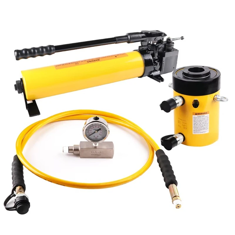 10000psi 100ton portable electric telescopic piston hollow double cylinder