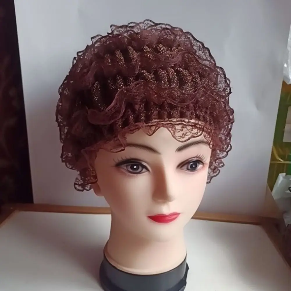 新しいレースラップ女性ターバン帽子通気性アクリル繊維ヘッドバンドキャップメッシュ化学療法帽子夏