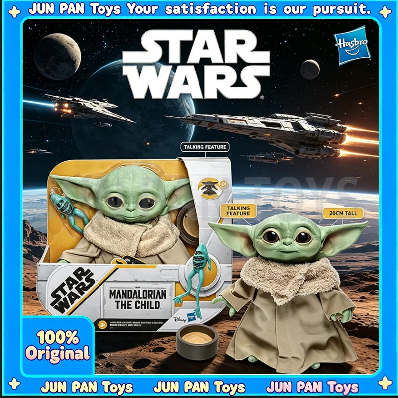 Brinquedo de Pelúcia Falante Original Hasbro Star Wars The Mandalorian The Child, Personagem Baby Yoda Grogu com Sons e Acessórios, Presente para Crianças