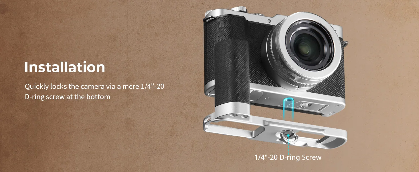 SmallRig L-förmiger Haltegriff für Panasonic LUMIX L10, integrierter Silikongriff mit Arca-Swiss Schnellwechselplatte für Stativ – Detail 2