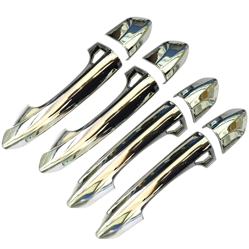 

1 Set Silver Exterior Door Handle Covers Trims Frames With 4 Smart Keyholes Fit For Ford Edge 2015 2016 2017 2018 2019 2020 2021