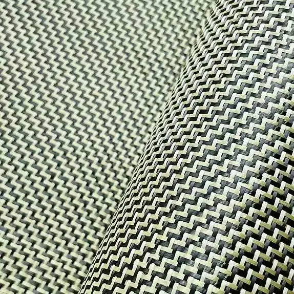 1100D/3K 200gsm blended fabric of Kevlar fiber and carbon fiber, W-pattern blended carbon fiber and Kevlar fabric