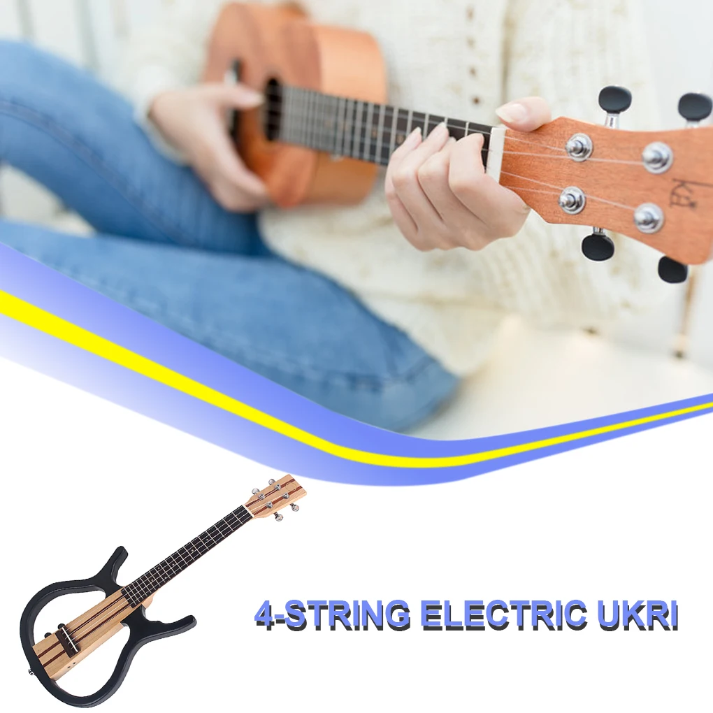 Ukulele 26 Inch Interest Cultivation Instrument Electric Sleek Present as Gift Light-weight Classic Rein Mini Guiter