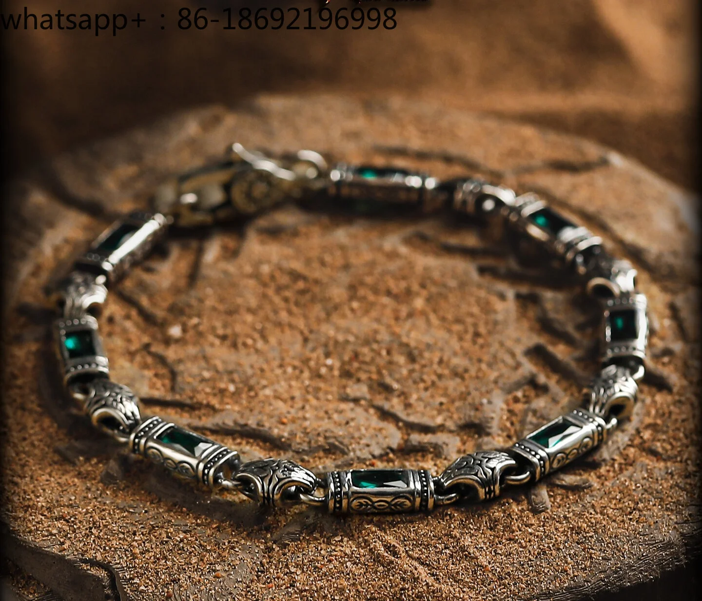 [Vientiane Story] Retro 925 Silver Bracelet Men's Niche Handmade Silver Jewelry