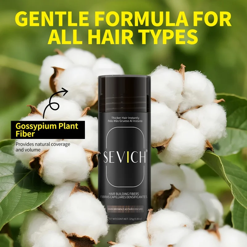 Hair Fiber Powder Instant Thickening Fiber Set 25g Men's Natural Hair Dense Fibers Spray For Balding Areas Fills With Applicator