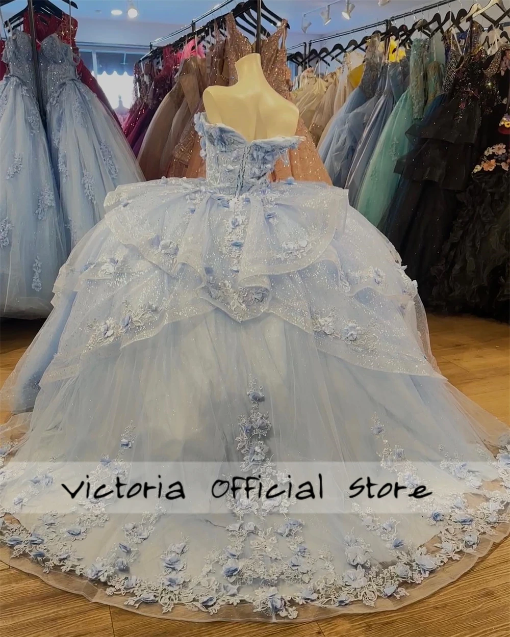 Light Blue Sweetheart Quinceanera Dresses 2024 Lace Appliques Ruffles Lace- up Ball Gown 15 Year Old Dress Graduation Customized