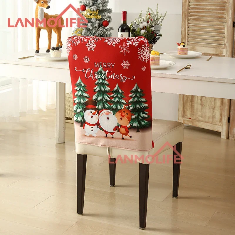 Christmas chair cover full package applicable decoration elastic chair covers high back dining chair cover atmosphere