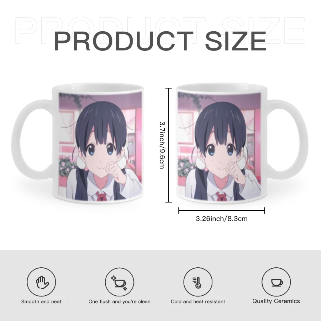 T-Tamako Market Anime Cartoon White Mug 11oz Ceramic Tea Cup Coffee Mug Friends Birthday Gift image 6