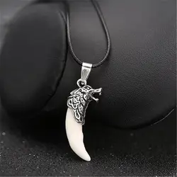 Fashion Fang Tooth Amulet Jewelry Spike Wolf Tooth Men Necklace