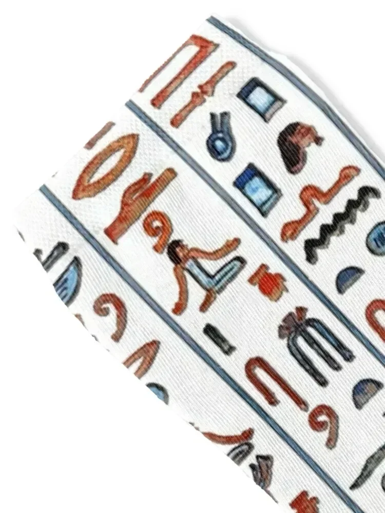 Ancient Egyptian Hieroglyphs (Original Colors on White) Socks FASHION bright garter anime fashionable Socks Women Men's