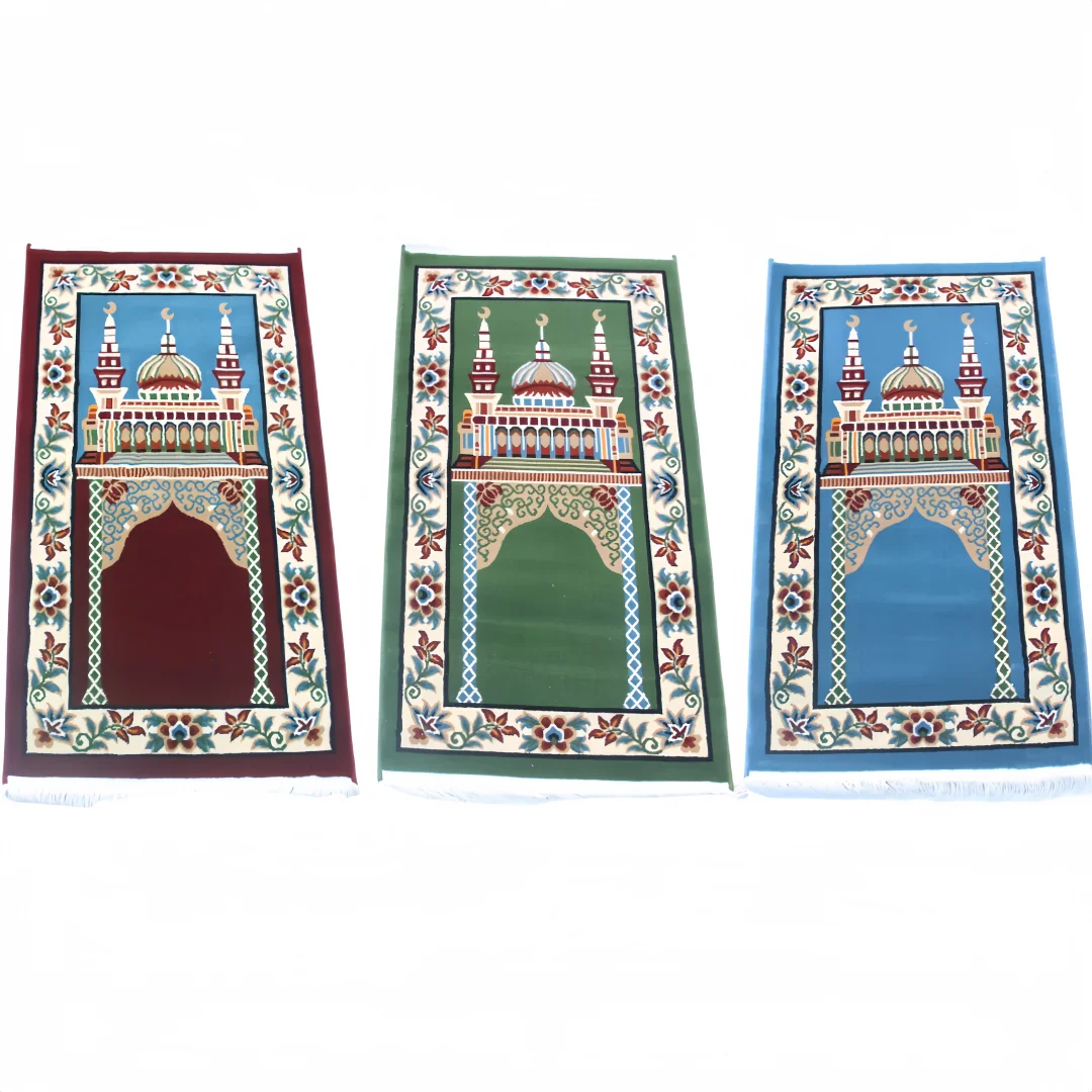 Precision Polypropylene Woven Prayer Mat, Mosque Pattern Tightly Woven Fabric, All-Season Adult Prayer Rug