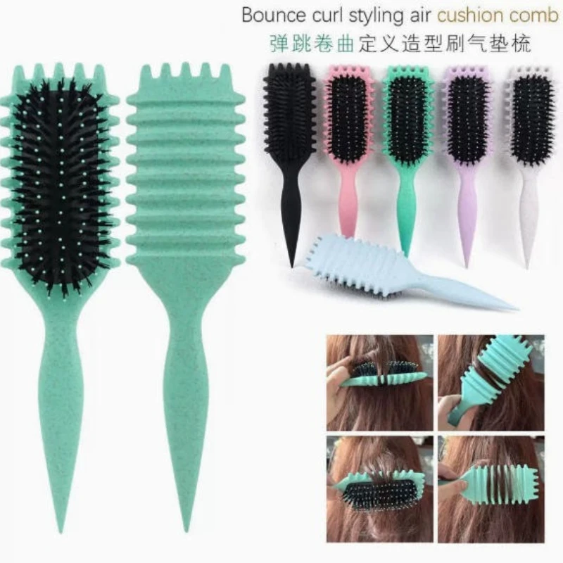 1/2 piezas Cepillo desenredante Candy Brush para cabello rizado y masaje del cuero cabelludo, con garra de limpieza y cerdas naturales, herramienta de peinado para definir el cabello