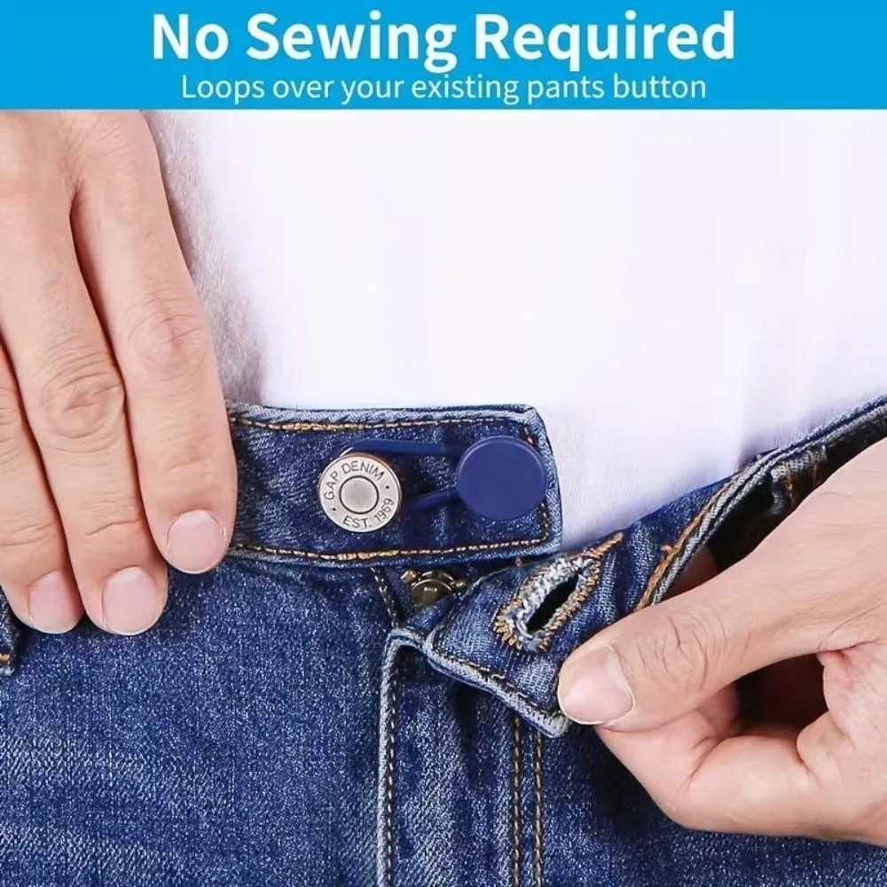 12/16/24/26 pcs Button Style Button Extenders Strong Elasticity Metal Waistband Expander Easy Install No Sew Extensions