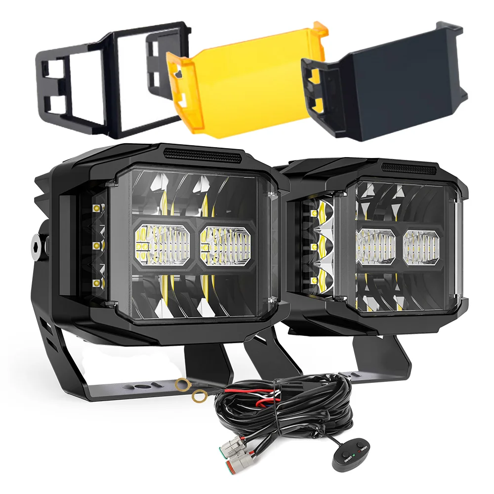 High Power 122W Super Bright Side Shooter 5in Led Pods xl SAE Off Road UTV RZR Pod De Luz Led Para Polaris for X3