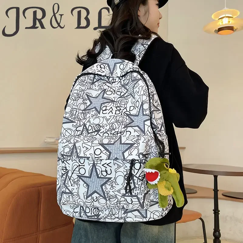 BOMO Damen-Rucksack mit Graffiti-Druck, modisches Design, hohe Kapazität, ästhetische Rucksäcke für Damen, vielseitige lässige Damentasche