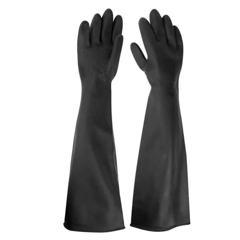 Rubber PPE Latex Gauntlets Long Gloves Anti Chemical Industrial Gauntlet 60CM