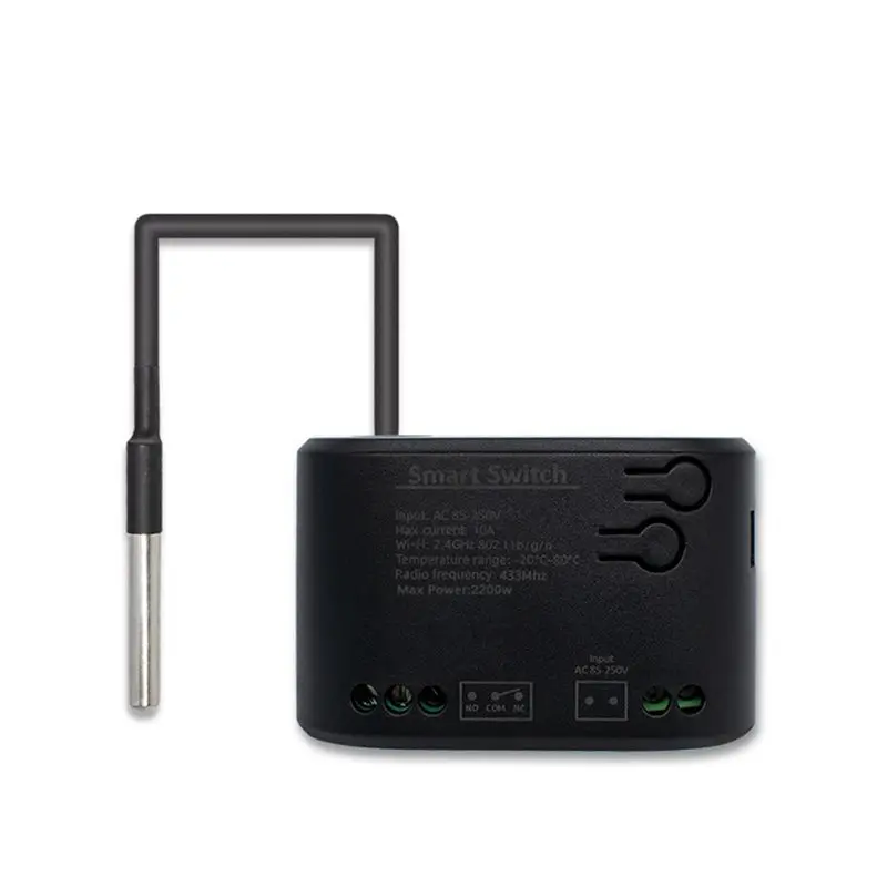 AT82-Tuya Wifi Smart Temperature Switch 10A AC 85-250V Power Monitor With Thermostat Probe For Fish Tank Warehouse Greenhouse