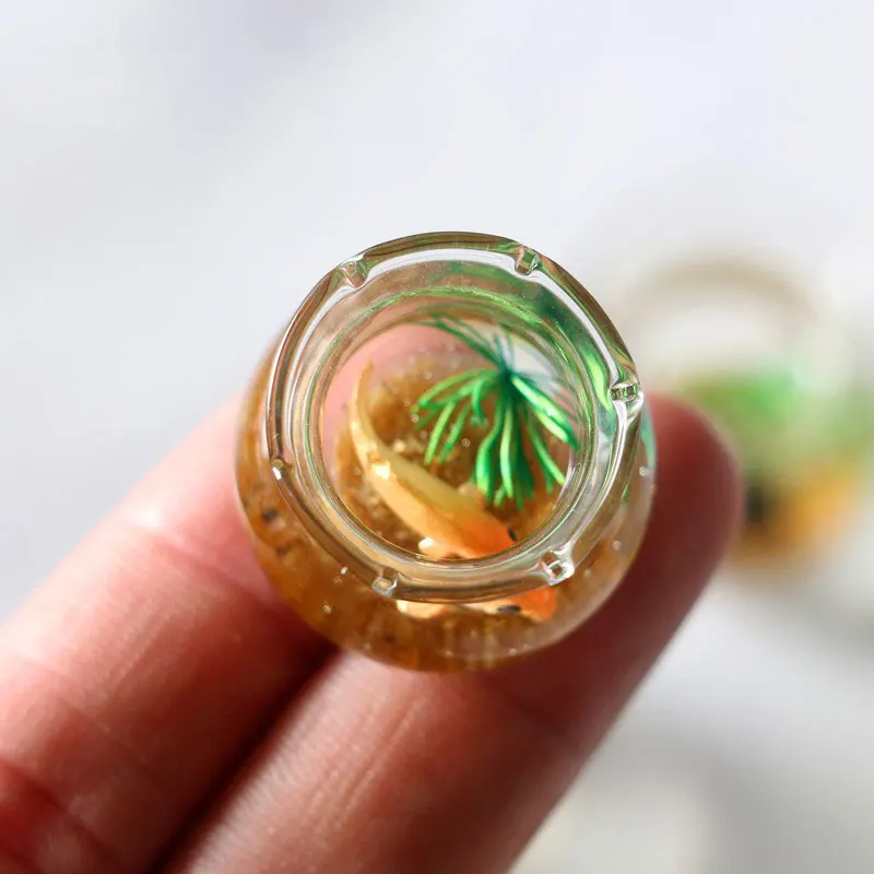 Miniature Glass Fish Tank Bowl Aquarium Scene Model Simulation Accessories Doll House Home Ornament Toy Decor Dollhouse