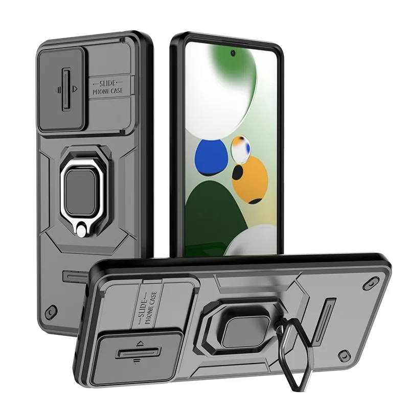 

For Redmi note 12 Pro 5G Case Slide Windows Cover Redmi note 12 Pro Coque Fundas Battle Holder Push Back Case Redmi note 12 Pro