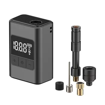 Mini Electric Bike Pump 1300mAh USB-C Rechargeable Electric Bicycle Air Pump 120PSI High Pressure Inflator Bike Accessories