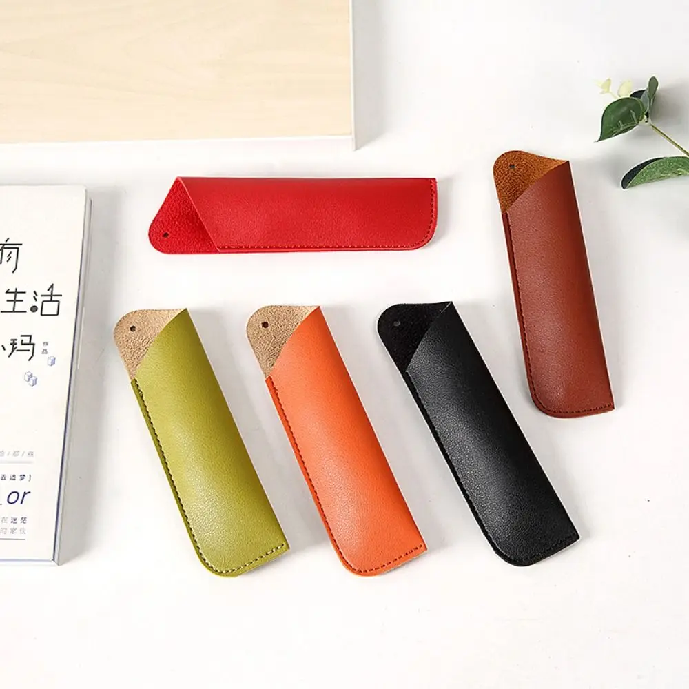

Pen Case Pocket PU Leather Leather Pen Bag Handmade Soft Pen Protective Bag Vintage Holder Pen Sleeve Pouch Stationery