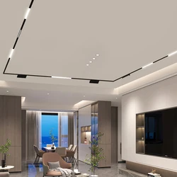 Tuya Dimmalbe LED track Light Plastering Embedded Rail Track lighting Fixture For Clothing Shop Living Room Home（ Double Rows)