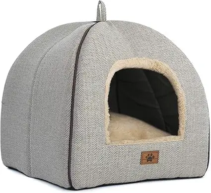 

Soft Cat Cave Bed with Removable Washable Pillow, Cozy Indoor Cat House for Small Medium Pets