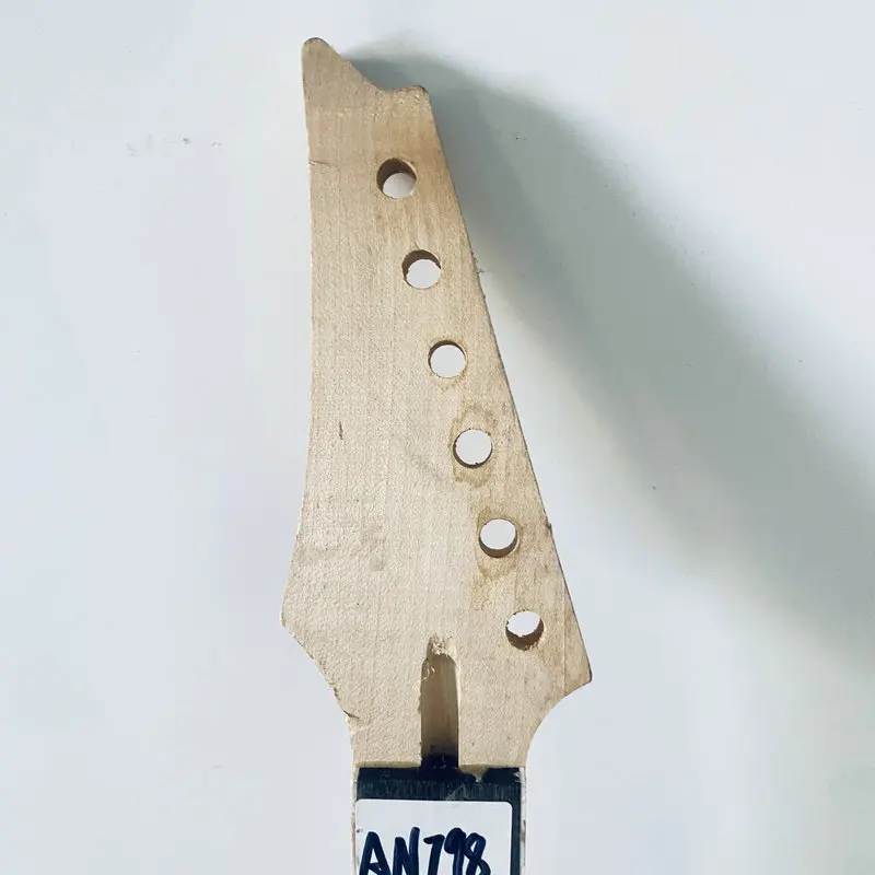 AN798 Left Hand Custom Electric Guitar Neck Maple with Rosewood Unfinished No Frets No Paints DIY Guitar Parts for Replace