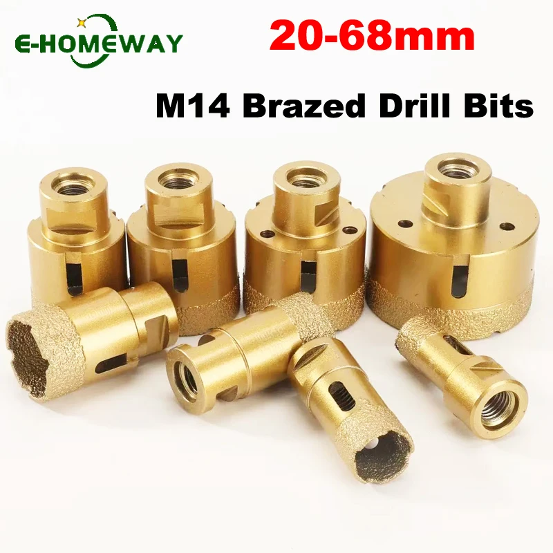 

8Pcs M14 Thread Diamond Dry Vacuum Brazed Drill Bits Set for Porcelain Tiles Crowns Granite Marble Hole Saw Tools Angle Grinder