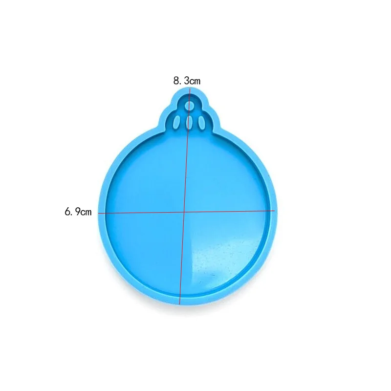 4Pcs Christmas Ball Ornament Resin Mold DIY Round Shape Keychain Pendant Silicone Mold Xmas Tree Hanging Pendant Casting Tool