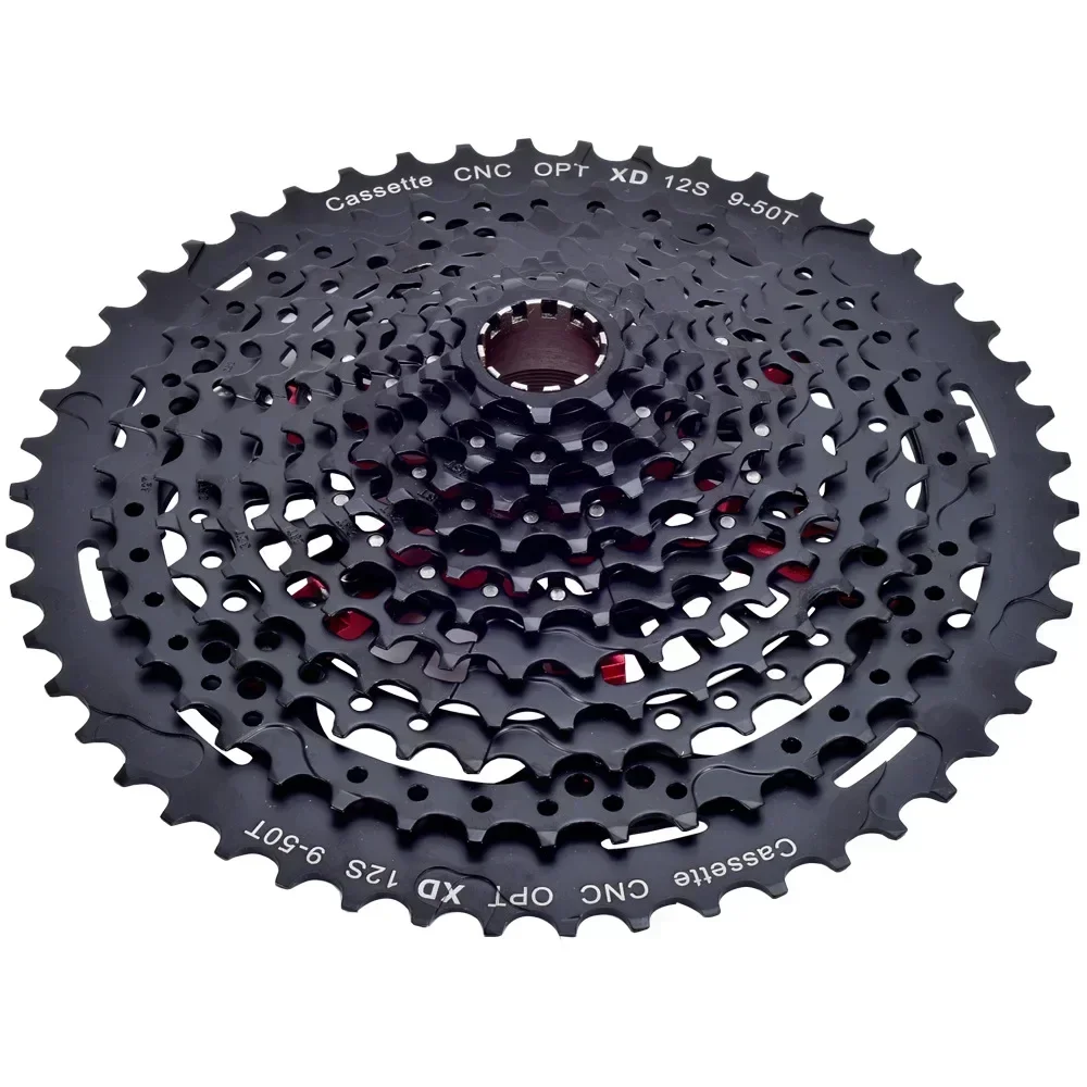 

RYET MTB Bicycle Freewheel 12 Speed MTB Bike Cassette 12S 9-50T Fits XD Body Black Cassette 540g 9-50T Sprocket 12V K7 Freewheel