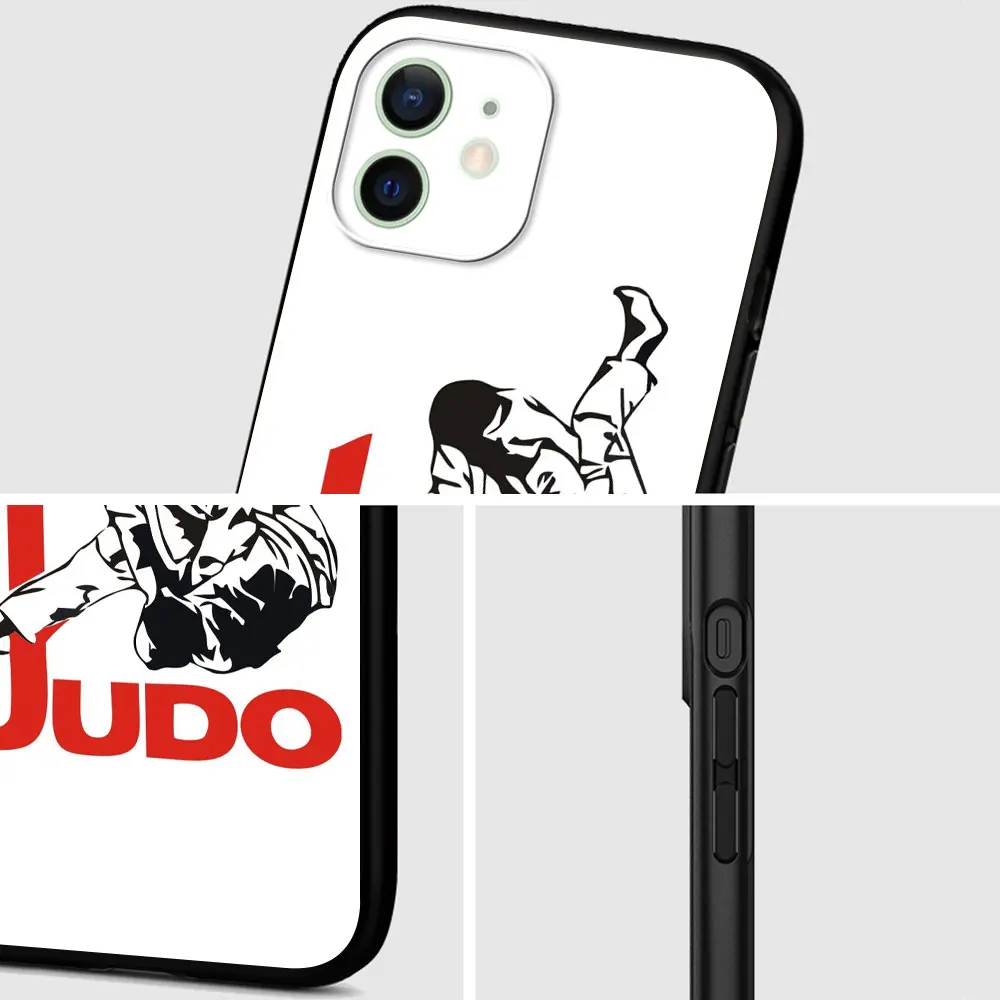 Judo I love Judo Phone Case for iPhone XR 11 13 Mini 14 Pro 12 Pro Max 8 7 Plus 15 Plus 15 Pro Max Black Soft Cover Shell