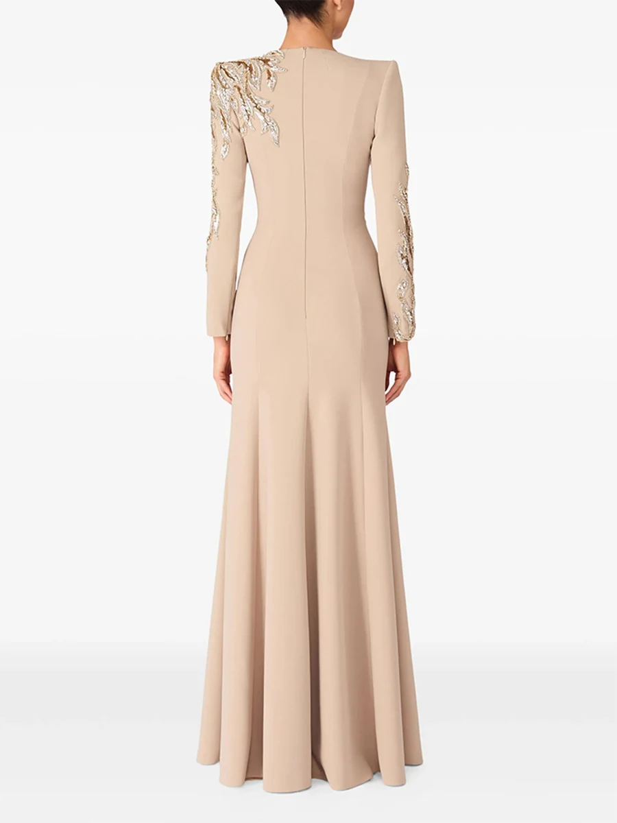 TWOTWINSTYLE التخسيس تقسم الترتر مزاجه فساتين للنساء الجولة الرقبة طويلة الأكمام المرقعة حبة فستان الملابس النسائية