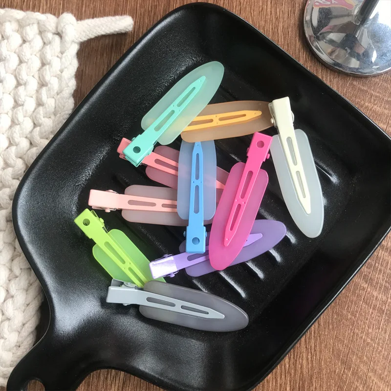 2 teil/los bunte nahtlose Haarnadel profession elle Styling Friseur Make-up-Tools spurlose Haars pangen für Frauen Mädchen Kopf bedeckung – Detail 1
