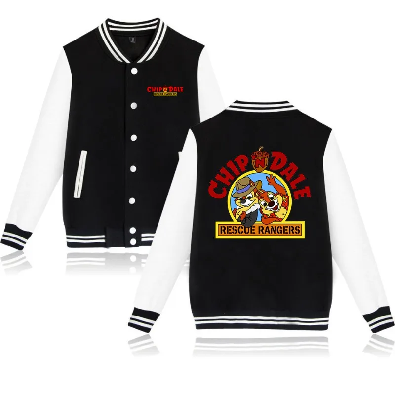 Giacca da baseball autunnale da donna e da uomo Disney Chip N Dale Bomber, abbigliamento da strada, giacca universitaria Harajuku Bomber