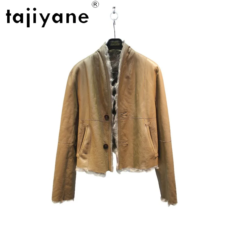 TAJIYANE Soft Huyang Lamb Shearling Real Fur Coat Women Furry Outerwear Slim Fit Thin Fur Jacket Winter Clothes for Women Шуба