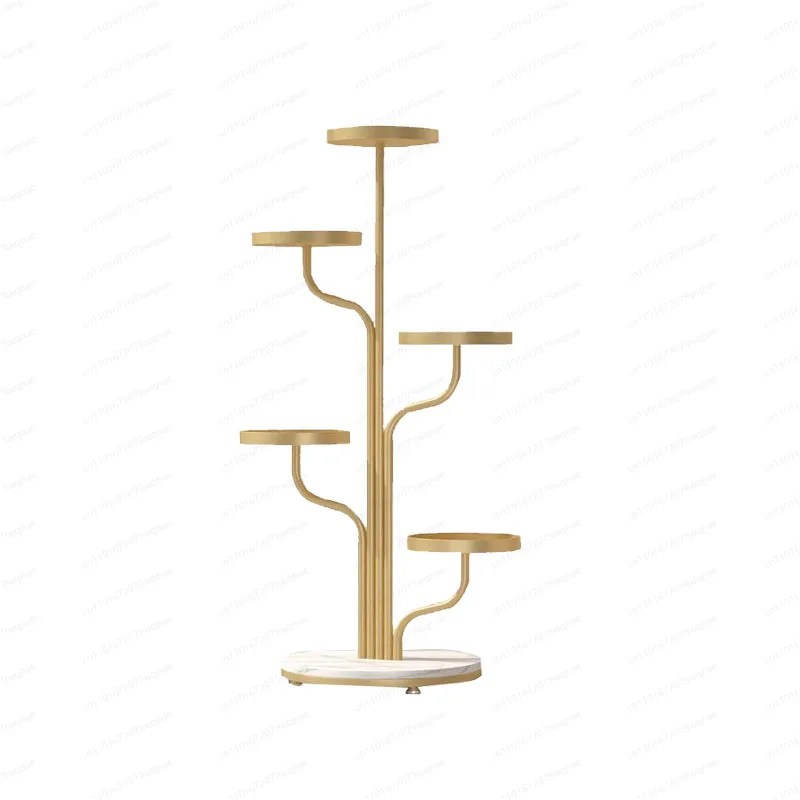 Space Saving Metal Flower Stand, Tall Indoor Plant Shelf for Succulents, Living Room TV Side Storage Rack