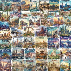 50PCS Cartoon City PET Sticker Aesthetic Decoration Scrapbooking Korean Stationery DIY Hand Accounting Tools Supplies