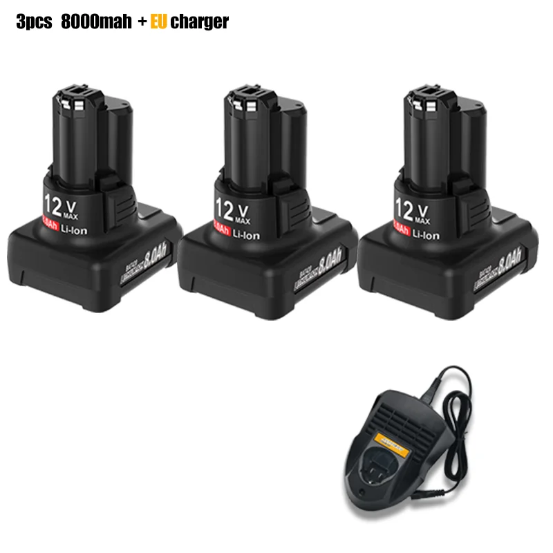 Voor Bosch BAT420 Batterij 12V 8000mAhOplaadbare BAT412A BAT413A D-70745Gop 2607336013 2607336014   Vervanging van gereedschapsbatterijen