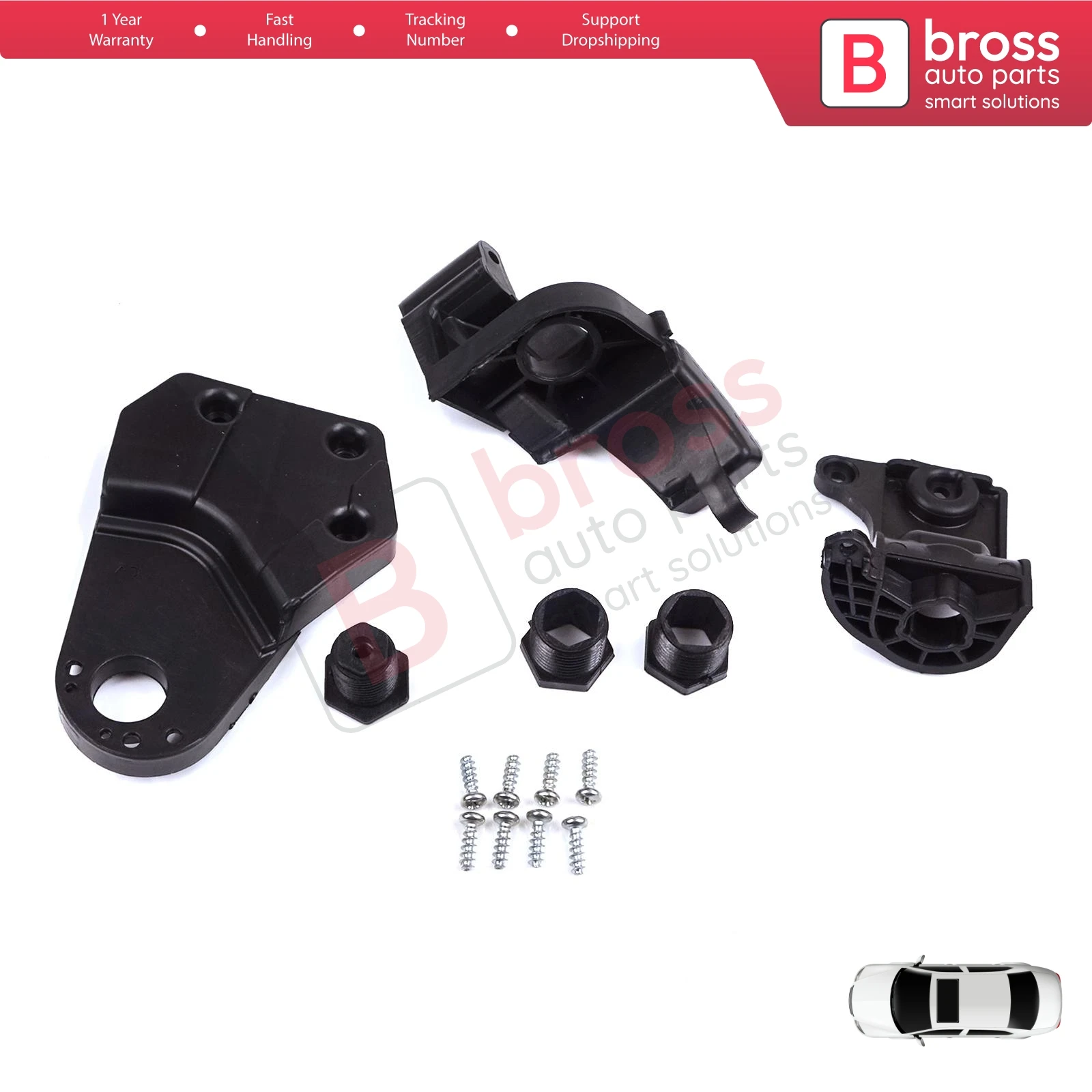 BHL572-1 Headlight Holder Mount Repair Bracket Tab Set Left Side for Mercedes E Class W213 X213 W238 C238 A238 2016-2020